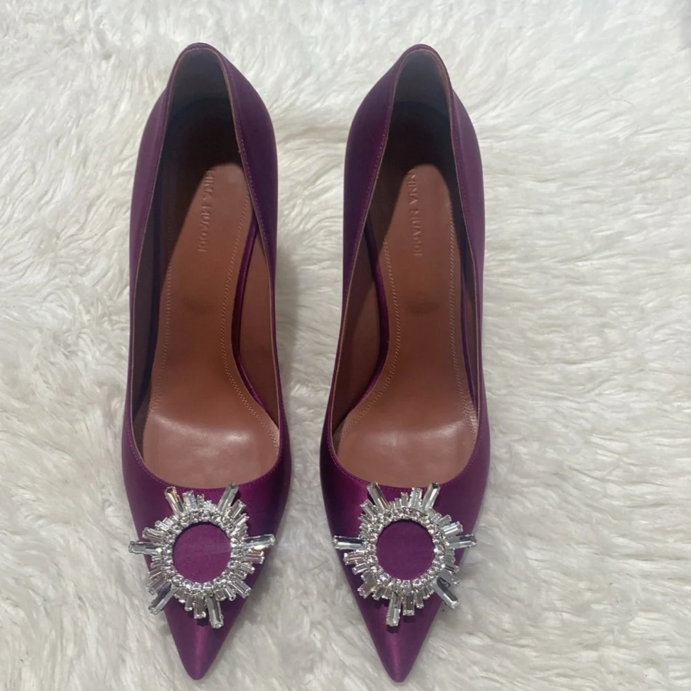 Amina Muaddi Begum Brooch pointed toe pump size 41EU